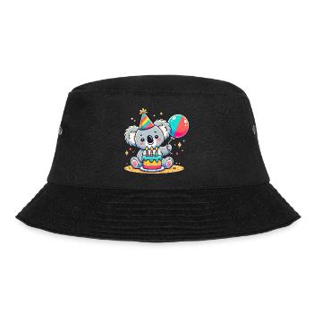 Koala Kid Celebrating Birthday - Bucket Hat - Schwarz - Vorne - Lela (165cm)