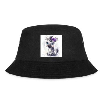 Cute Zebra for Girls - Bucket Hat - black - Front - Lela (165cm)