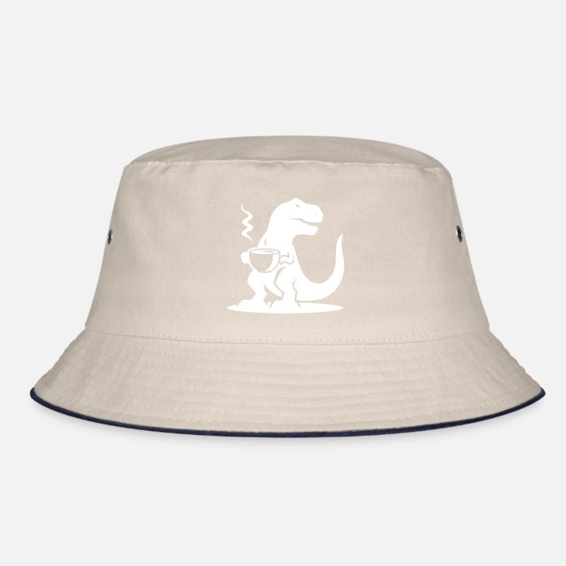 Nasty Caffeine Dinosaur T-Rex with Coffee Cup Bucket Hat