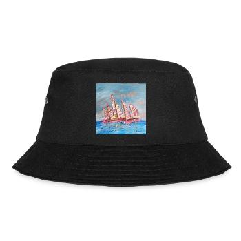 Farbige Segelregatten - Bucket Hat - Schwarz - Vorne - Lela (165cm)