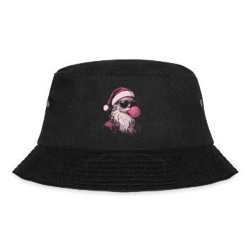 Weihnachtsmann mit Sonnenbrille kaut Kaugummi - Bucket Hat - Schwarz - Vorne - Lela (165cm)