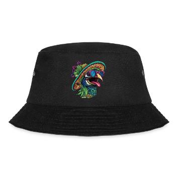 Peacock Bird Comic Funny Sombrero - Bucket Hat - black - Front - Lela (165cm)