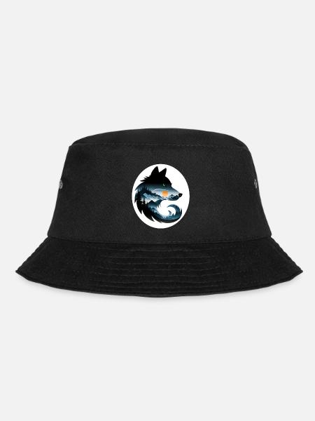 Wolf Landschaft - Bucket Hat - Schwarz