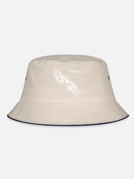 Hände Offliner - Bucket Hat - Natur/Navy - Vorne
