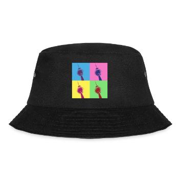 Berlin Skyline Stadt Deutschland Pop Art Style - Bucket Hat - Schwarz - Vorne - Lela (165cm)