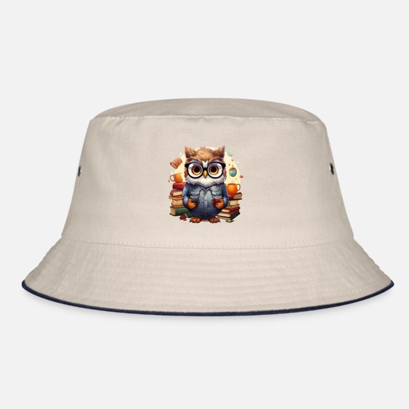 Die weise Bibliothekar-Eule Bucket Hat