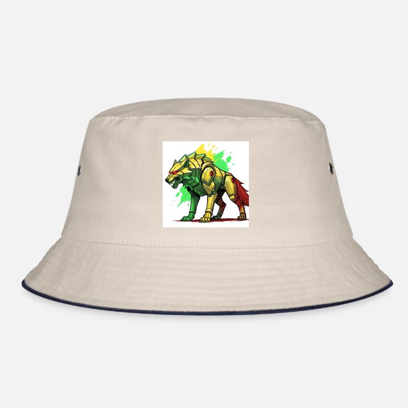 Futuristischer Löwe mit Cyborg-Design Bucket Hat