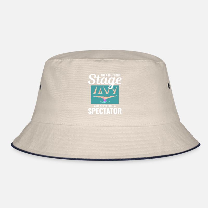 Zuschauer am Pool, Illustration, Synchronschwimmen Bucket Hat
