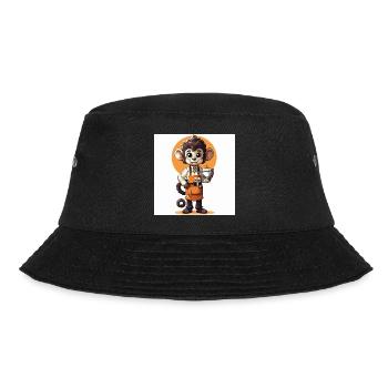 Monkey Barista Coffee Shop Schürze - Bucket Hat - Schwarz - Vorne - Lela (165cm)