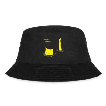 Gelbe Subkatze Retro Design - Bucket Hat - Schwarz - Vorne - Lela (165cm)