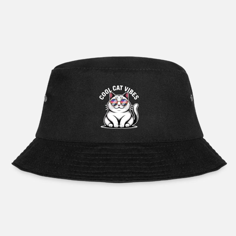Buddy Cat mit Wave Schwimmbrille - Bucket Hat - Schwarz