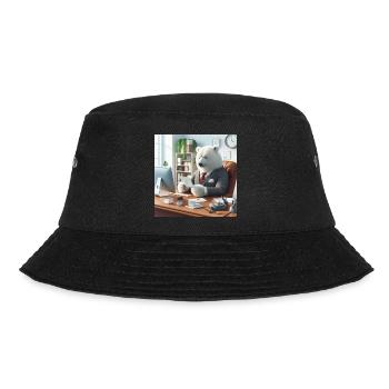 Bear in Chic Business Suit - Bucket Hat - black - Front - Lela (165cm)