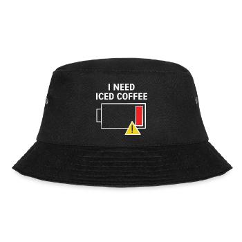 Kaffee Eiskaffee Koffein Espresso Barista Geschenk - Bucket Hat - Schwarz - Vorne - Lela (165cm)