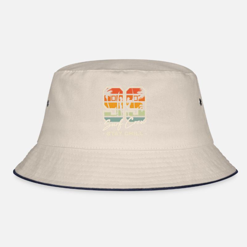 Retro Sunset Surf Chill Design Bucket Hat