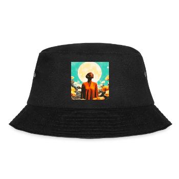 Portrait of Moon, Woman and Enchanted Flowers - Bucket Hat - black - Front - Lela (165cm)