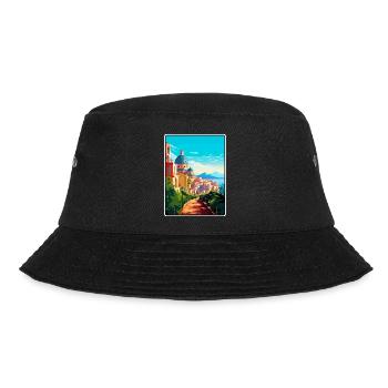 Cagliari Italien Mittelmeer Sonnenaufgang Reiseposter - Bucket Hat - Schwarz - Vorne - Lela (165cm)