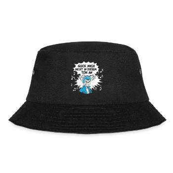 Witziges Punk-Design mit Schlagwort - Bucket Hat - Schwarz - Vorne - Lela (165cm)