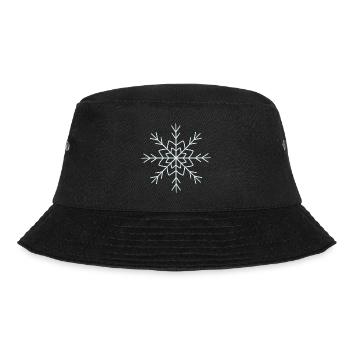 Intricate Snowflake Line Art Design - Bucket Hat - black - Front - Lela (165cm)