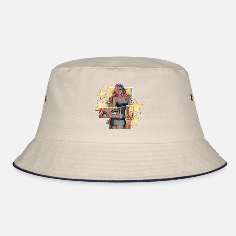 Lebendiges Geburtstagskind mit funkelnden Sternen Bucket Hat