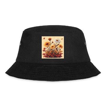 8-Bit Autumn Blooms - Bucket Hat - Schwarz - Vorne - Lela (165cm)