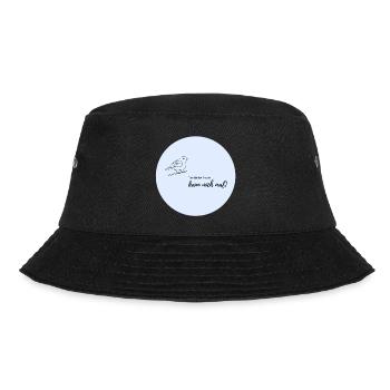 Früher Vogel Motiv auf Hellblau - Bucket Hat - Schwarz - Vorne - Lela (165cm)