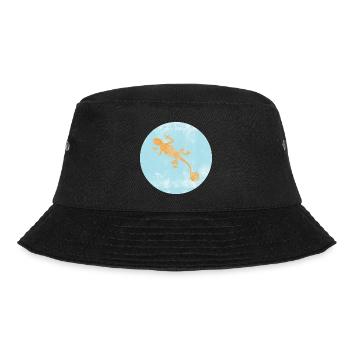 Gecko with blue Ibiza design - Bucket Hat - black - Front - Lela (165cm)