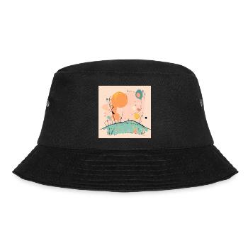 Abstract sun and landscape illustration - Bucket Hat - black - Front - Lela (165cm)