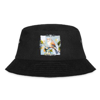 Bunter Vogel im Aquarellstil - Bucket Hat - Schwarz - Vorne - Lela (165cm)