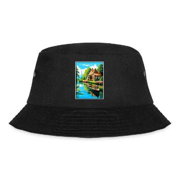 Giethoorn Riverside Cottage in Summer Bloom - Bucket Hat - black - Front - Lela (165cm)