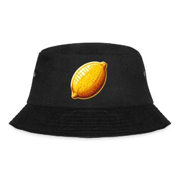 Minimalistische goldene Zitrone - Bucket Hat - Schwarz - Vorne - Lela (165cm)