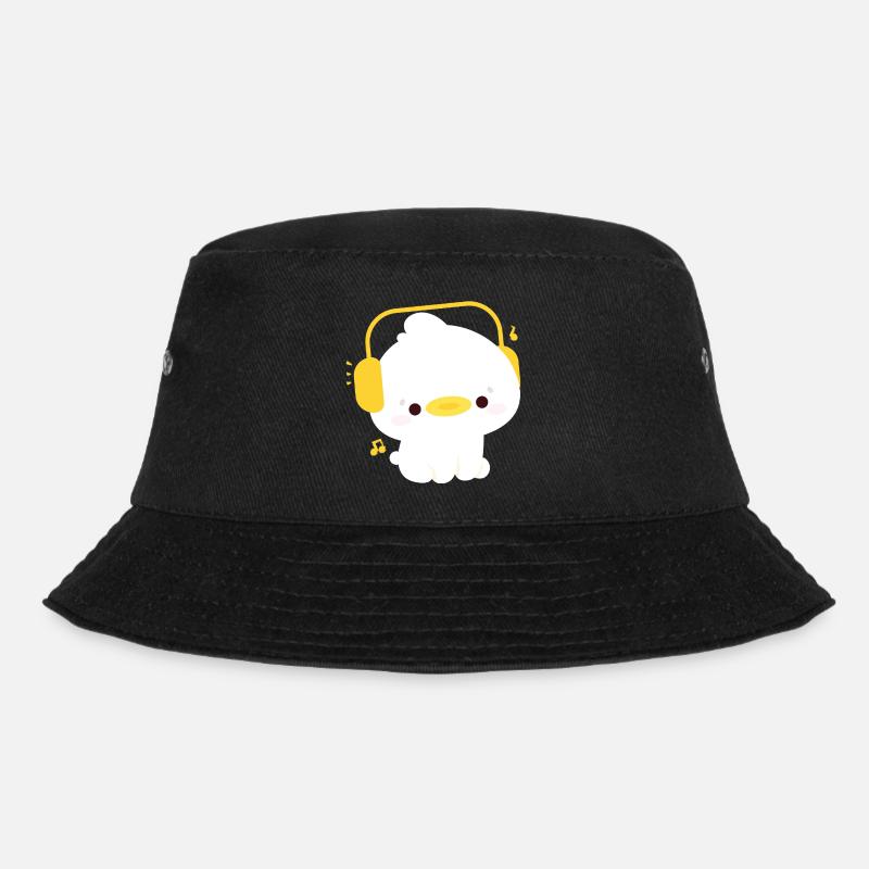 Ente mit Kopfhörern - Bucket Hat - Schwarz