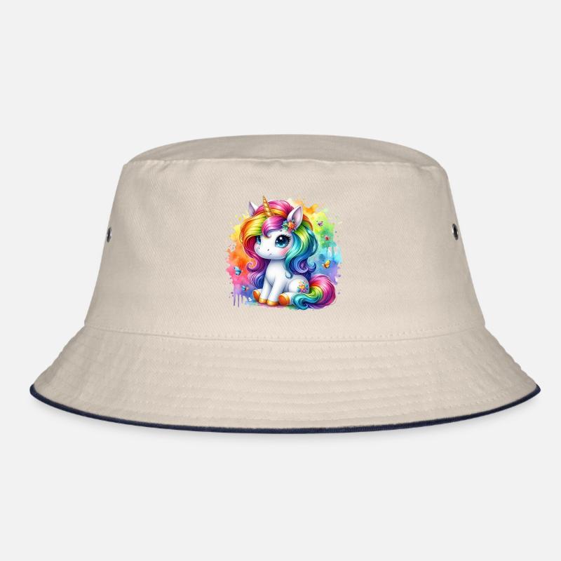 Regenbogen Einhorn Aquarell Bucket Hat