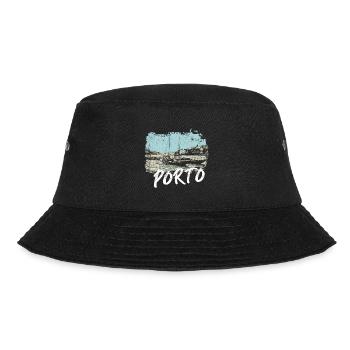 Porto Douro Boote Rabelo Illustration - Bucket Hat - Schwarz - Vorne - Lela (165cm)