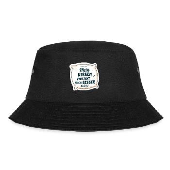 Mein Kissen versteht mich besser als du 💤 - Bucket Hat - Schwarz - Vorne - Lela (165cm)
