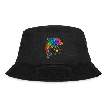 Rainbow Shining Dolphin of the Stars - Bucket Hat - black - Front - Lela (165cm)