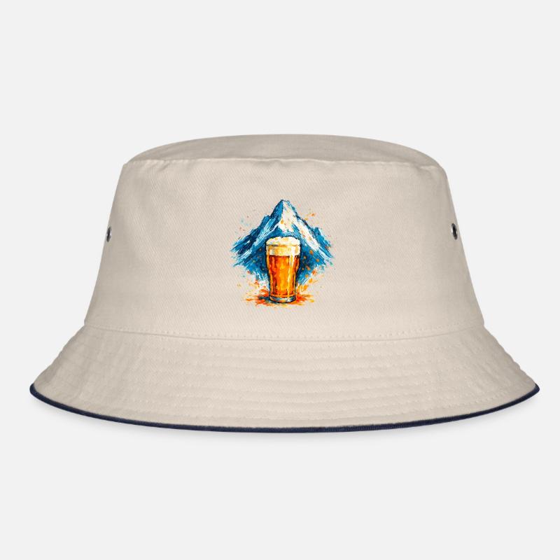 Bier im Berggipfel Aquarell Bucket Hat