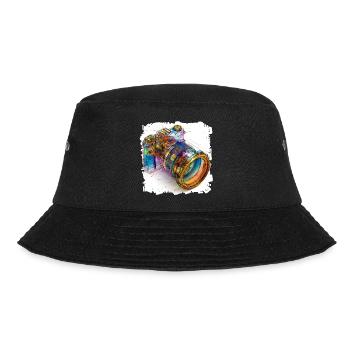 Digitalkamera als CAD-Design Blaupause - Bucket Hat - Schwarz - Vorne - Lela (165cm)