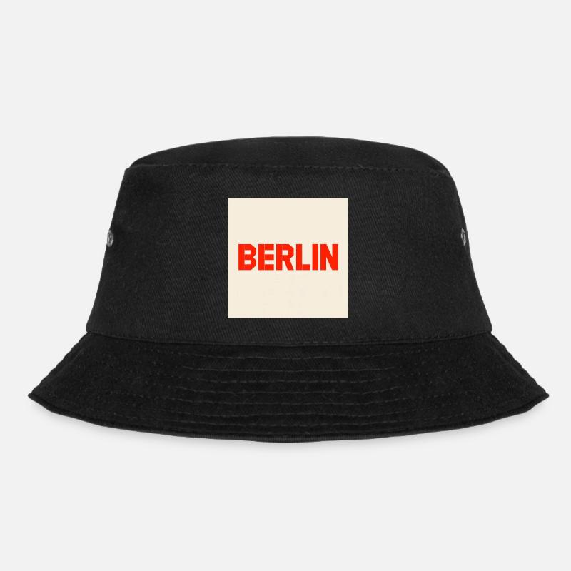 Berlin Bold Block Text - Bucket Hat - black