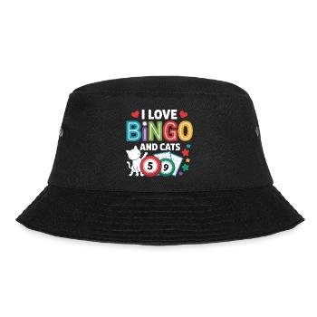 I Love Bingo And Cats - Bucket Hat - black - Front - Lela (165cm)