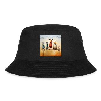 flock of birds on a wire - Bucket Hat - black - Front - Lela (165cm)