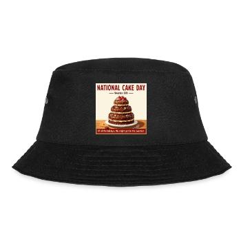 National Cake Day – Holiday Chocolate Cake - Bucket Hat - black - Front - Lela (165cm)