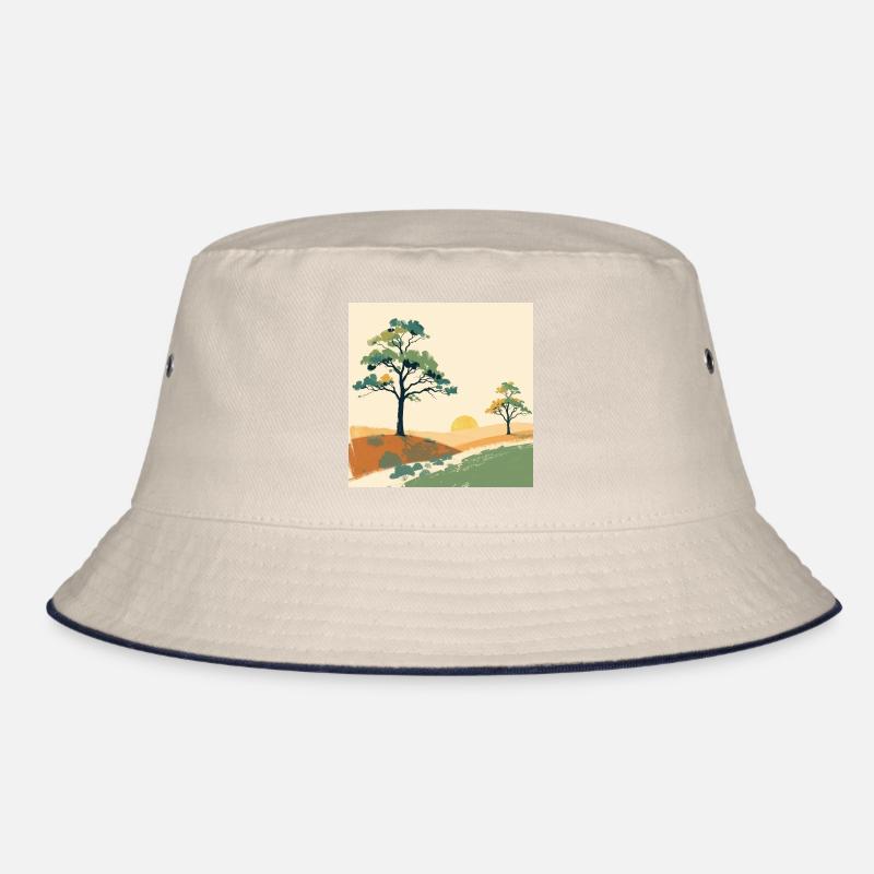 Pastel Sunset Trees Bucket Hat