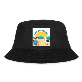 Save Our Seaside Illustration - Bucket Hat - black - Front - Lela (165cm)