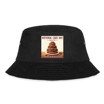 National Cake Day – Tag des Kuchens - Bucket Hat - black - Front - Lela (165cm)