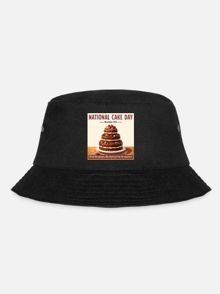 National Cake Day – Tag des Kuchens - Bucket Hat - Schwarz
