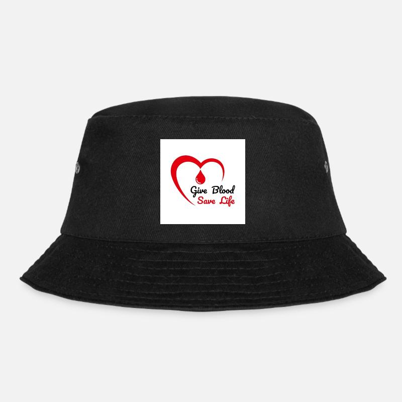 Herz-Emblem zur Blutspende - Bucket Hat - Schwarz