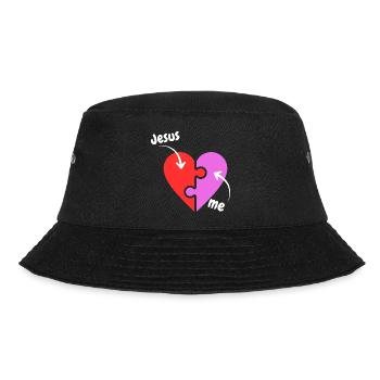 Jesus and me puzzle Heart - christlich - Bucket Hat - Schwarz - Vorne - Lela (165cm)
