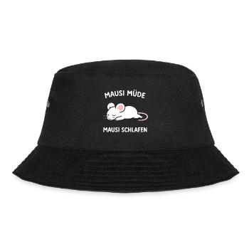 Mausi müde - Mausi schlafen | Süße Maus - Bucket Hat - Schwarz - Vorne - Lela (165cm)