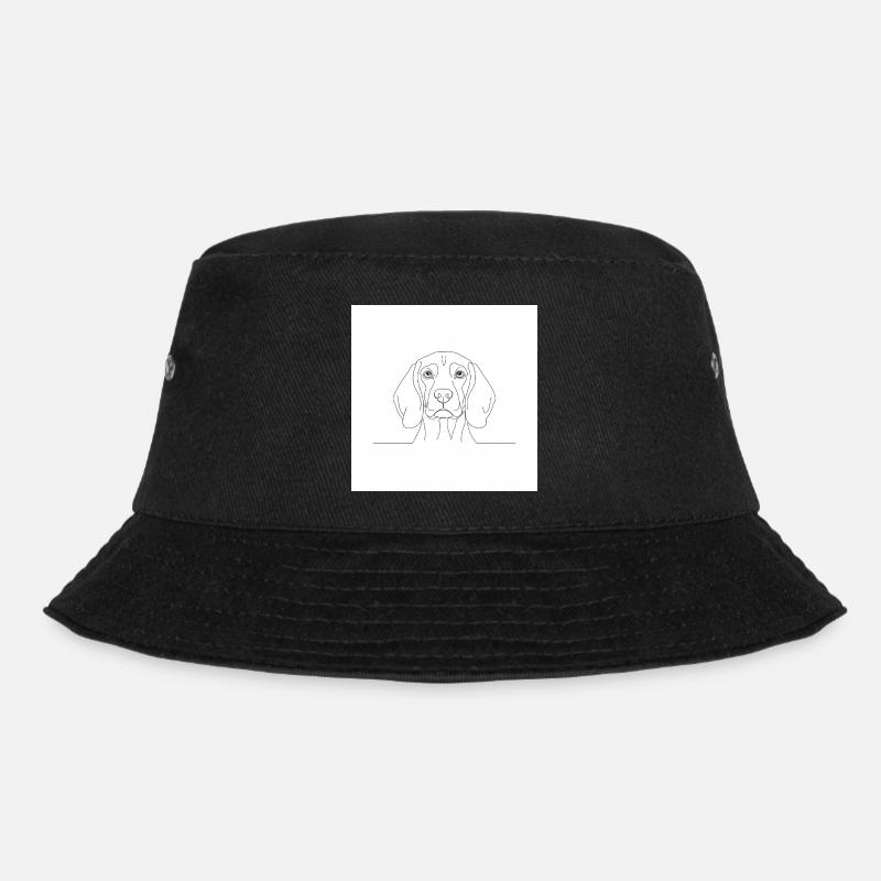 Beagle Linienporträt Kopf - Bucket Hat - Schwarz