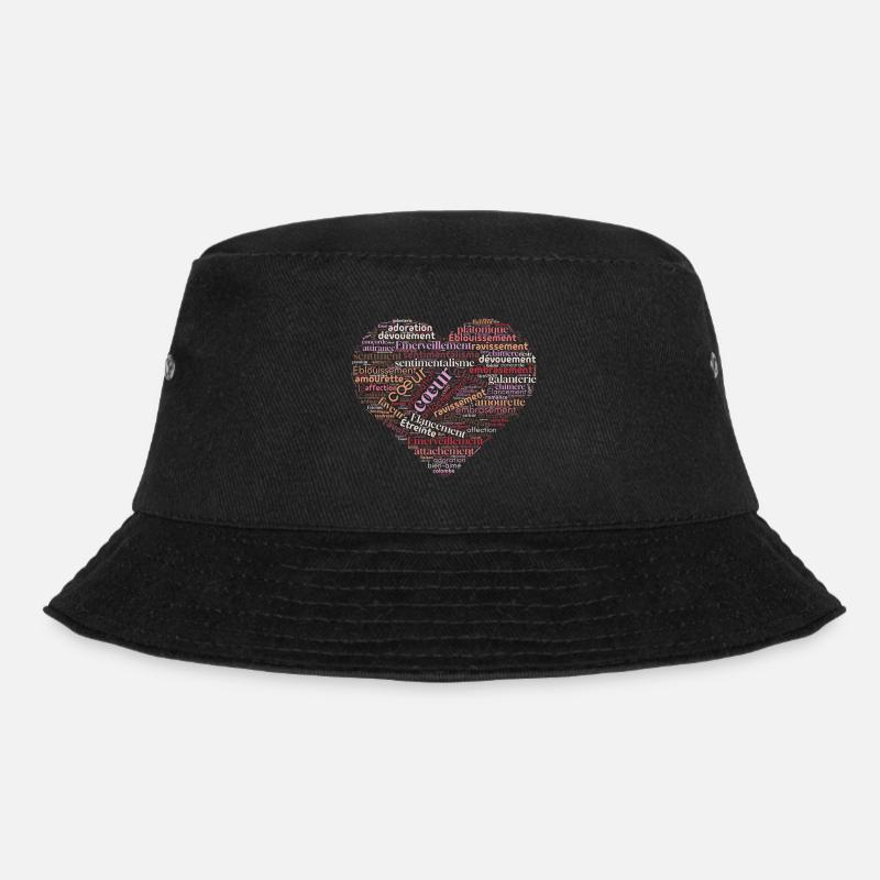 Herz der Worte in Liebe - Bucket Hat - Schwarz